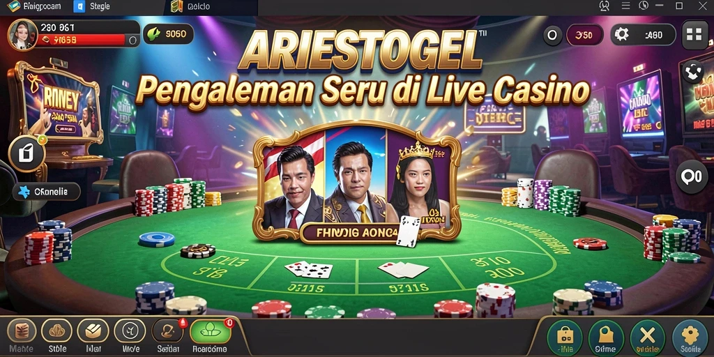 Tampilan gameplay Live Casino ARIESTOGEL yang menarik dan interaktif.