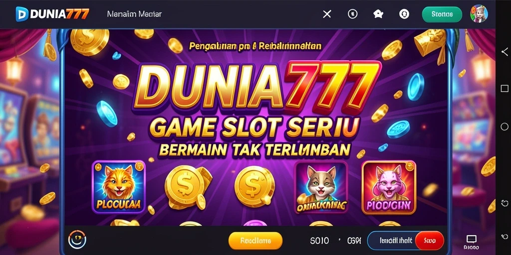 Tampilan gameplay DUNIA777 yang menarik dengan warna cerah dan animasi halus.
