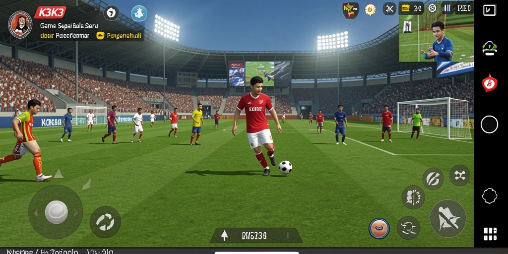 Tangkapan layar K3K3 menunjukkan aksi seru di lapangan sepak bola.
