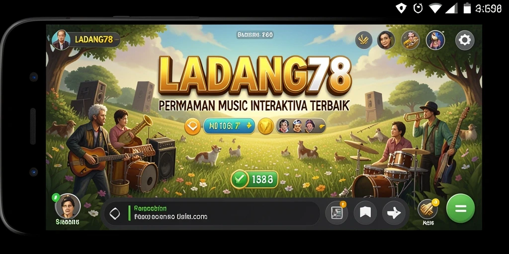 Tampilan gameplay dalam LADANG78 yang menampilkan aksi musik seru.