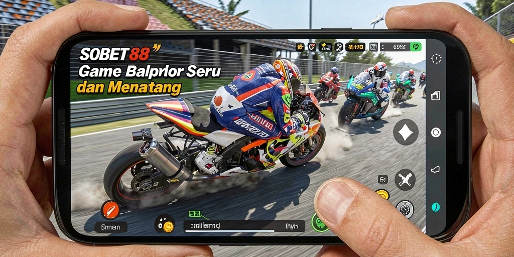 Gameplay SOBET88 yang mendebarkan di trek balap motor.