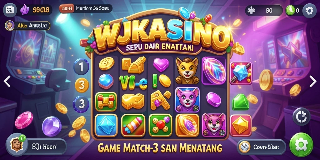 Tampilan gameplay seru dari WJKASINO dalam genre Match-3.
