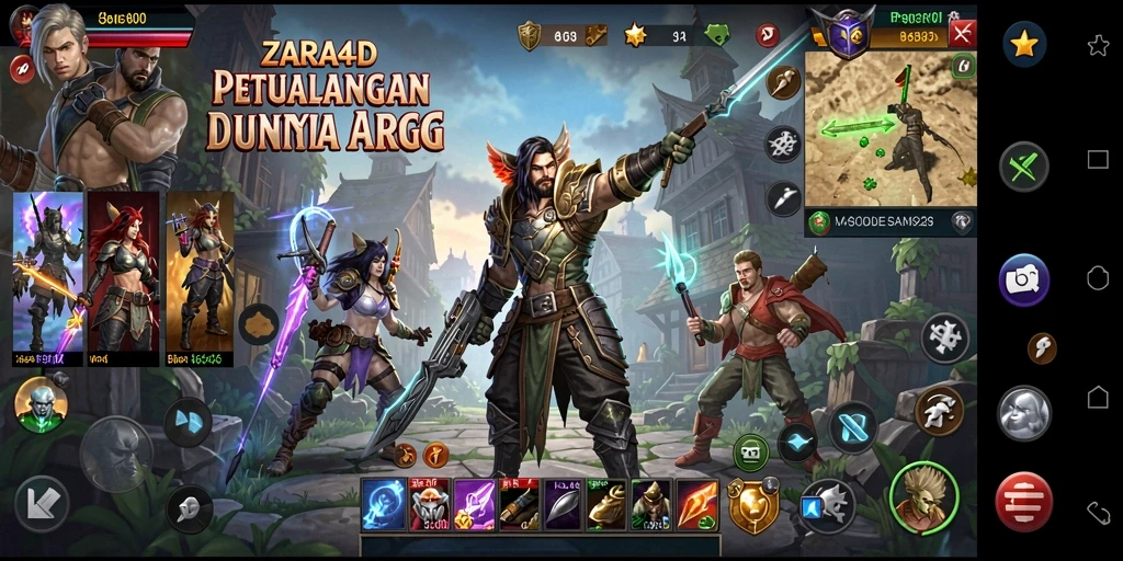 Gameplay seru ZARA4D: Pertarungan epik dan eksplorasi.